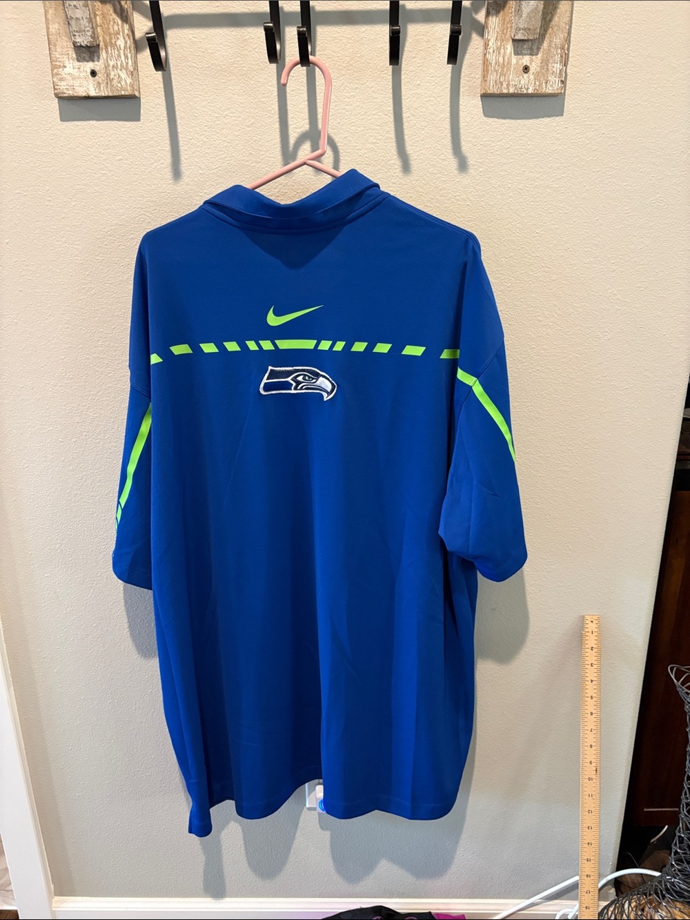 Nike Royal Blue & Neon Green Seattle Seahawks Performance Polo size 4XL